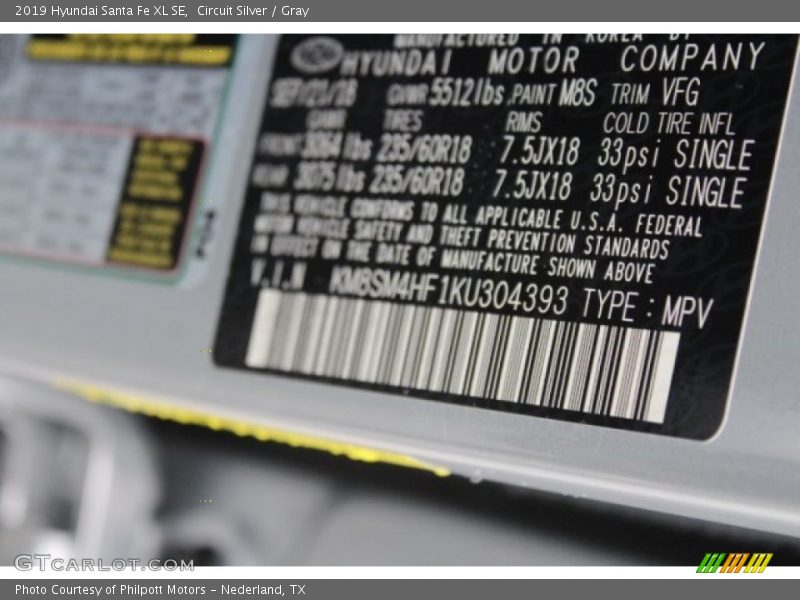 Circuit Silver / Gray 2019 Hyundai Santa Fe XL SE