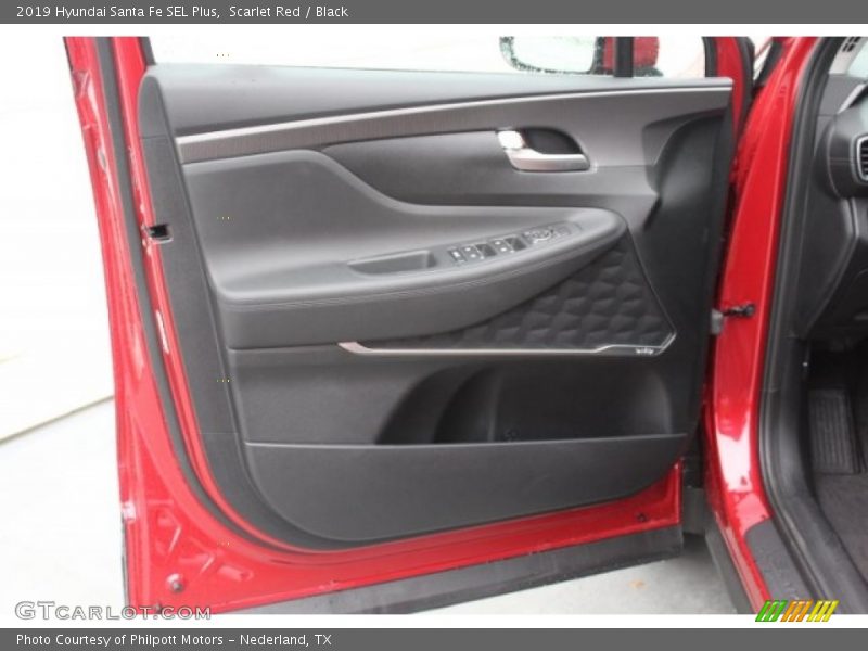 Scarlet Red / Black 2019 Hyundai Santa Fe SEL Plus