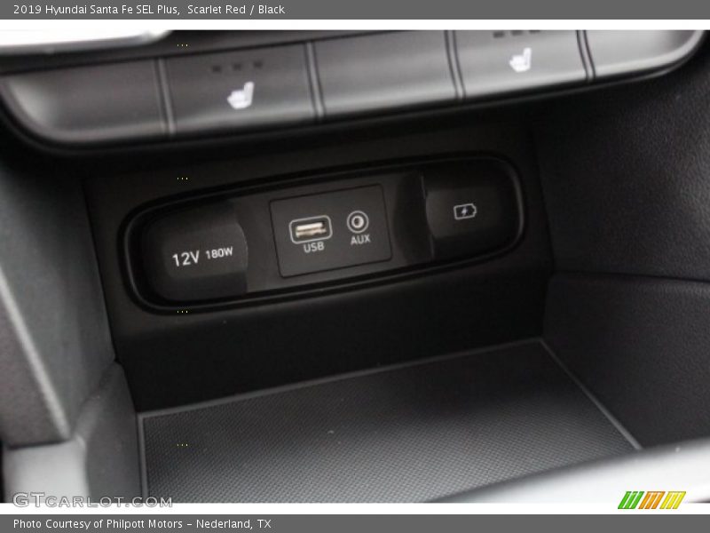 Scarlet Red / Black 2019 Hyundai Santa Fe SEL Plus
