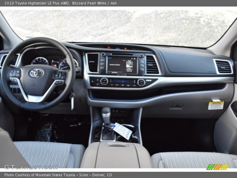Blizzard Pearl White / Ash 2019 Toyota Highlander LE Plus AWD