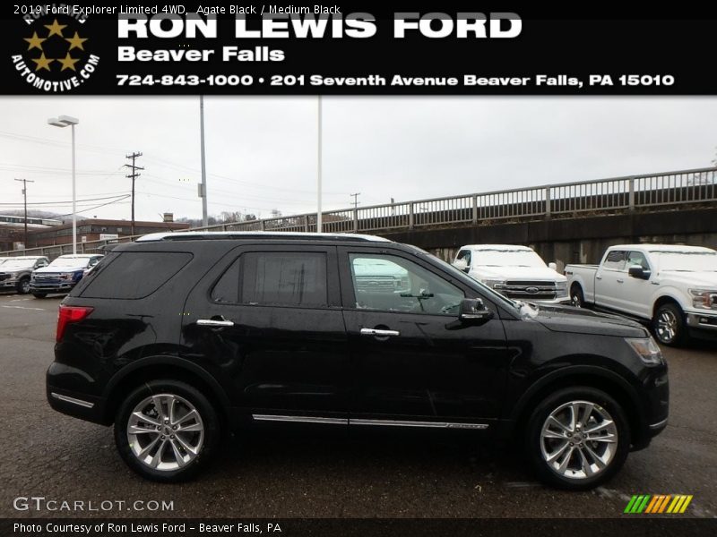 Agate Black / Medium Black 2019 Ford Explorer Limited 4WD