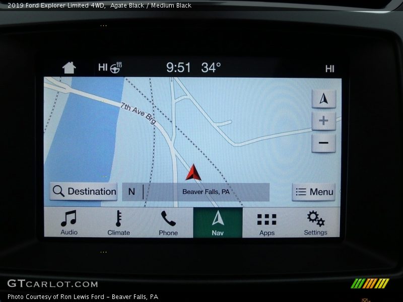 Navigation of 2019 Explorer Limited 4WD