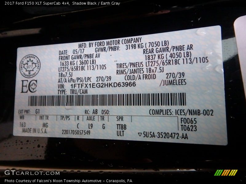 Shadow Black / Earth Gray 2017 Ford F150 XLT SuperCab 4x4