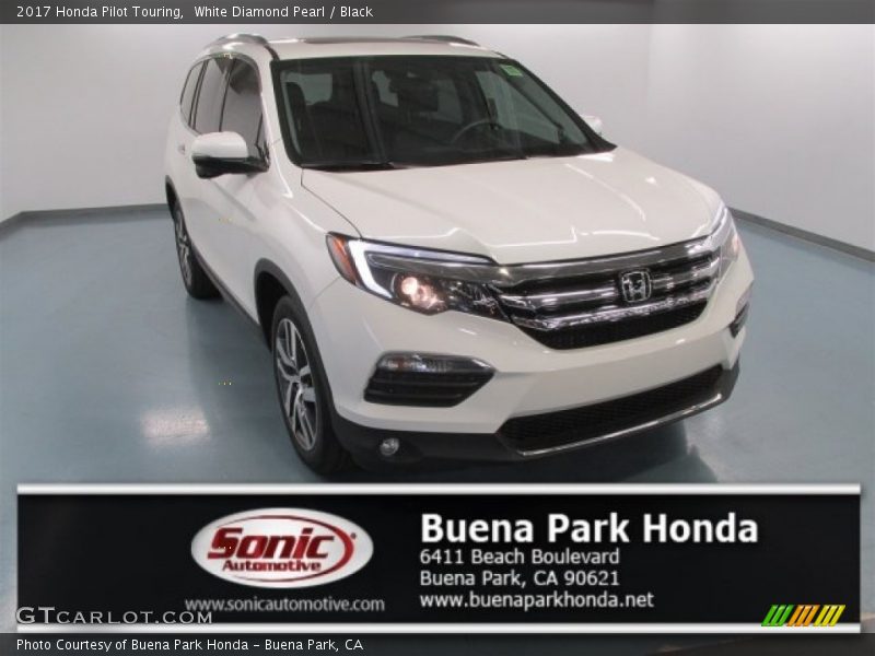 White Diamond Pearl / Black 2017 Honda Pilot Touring
