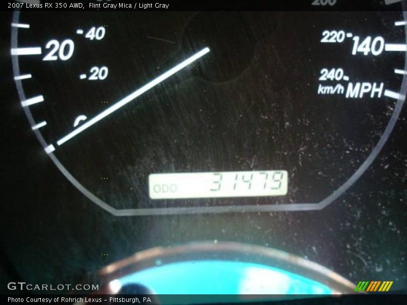 Flint Gray Mica / Light Gray 2007 Lexus RX 350 AWD