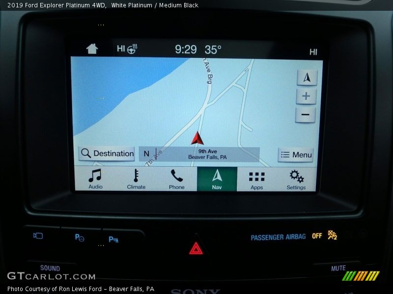 Navigation of 2019 Explorer Platinum 4WD