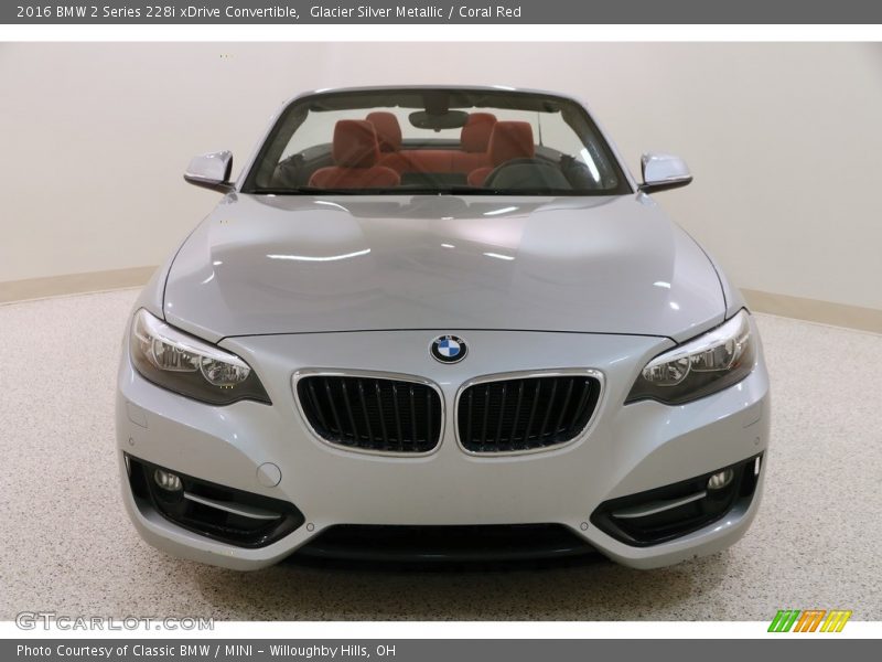 Glacier Silver Metallic / Coral Red 2016 BMW 2 Series 228i xDrive Convertible