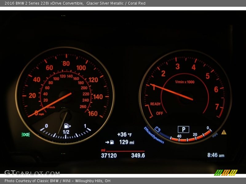 Glacier Silver Metallic / Coral Red 2016 BMW 2 Series 228i xDrive Convertible