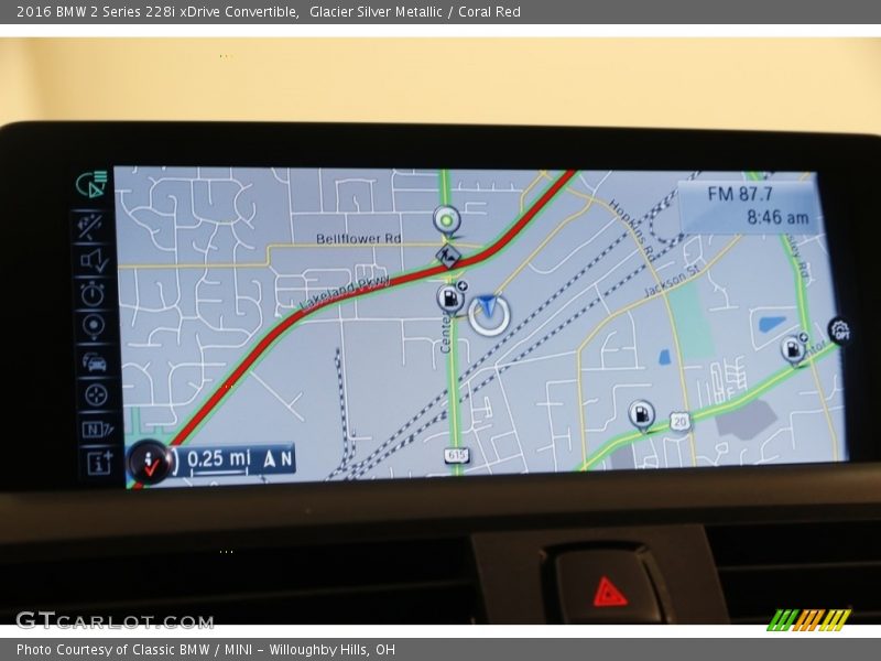 Glacier Silver Metallic / Coral Red 2016 BMW 2 Series 228i xDrive Convertible