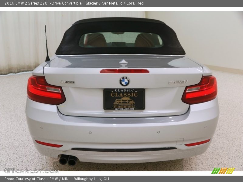 Glacier Silver Metallic / Coral Red 2016 BMW 2 Series 228i xDrive Convertible