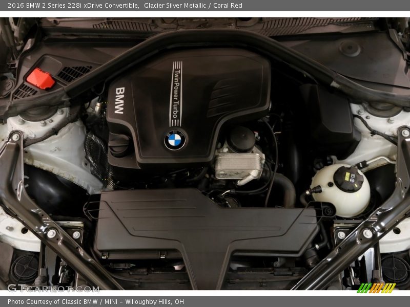 Glacier Silver Metallic / Coral Red 2016 BMW 2 Series 228i xDrive Convertible