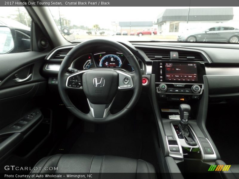 Crystal Black Pearl / Black 2017 Honda Civic Touring Sedan