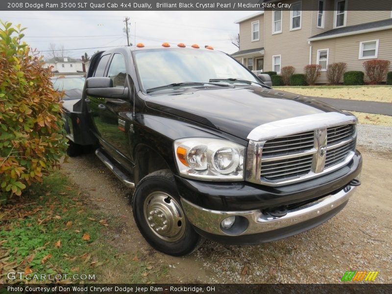 Brilliant Black Crystal Pearl / Medium Slate Gray 2008 Dodge Ram 3500 SLT Quad Cab 4x4 Dually