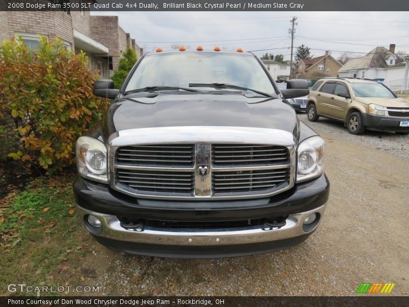 Brilliant Black Crystal Pearl / Medium Slate Gray 2008 Dodge Ram 3500 SLT Quad Cab 4x4 Dually