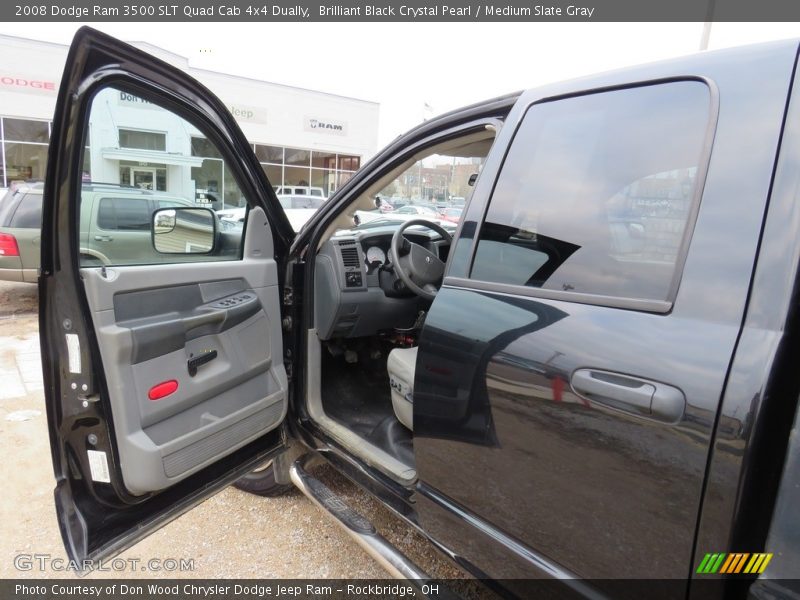 Brilliant Black Crystal Pearl / Medium Slate Gray 2008 Dodge Ram 3500 SLT Quad Cab 4x4 Dually