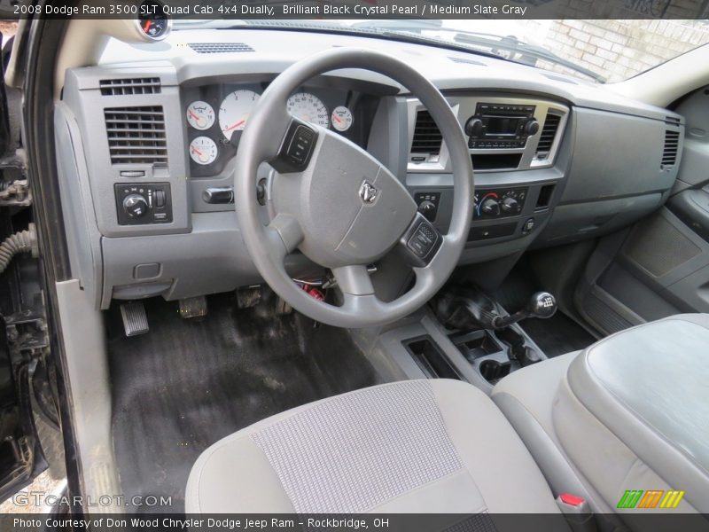Brilliant Black Crystal Pearl / Medium Slate Gray 2008 Dodge Ram 3500 SLT Quad Cab 4x4 Dually
