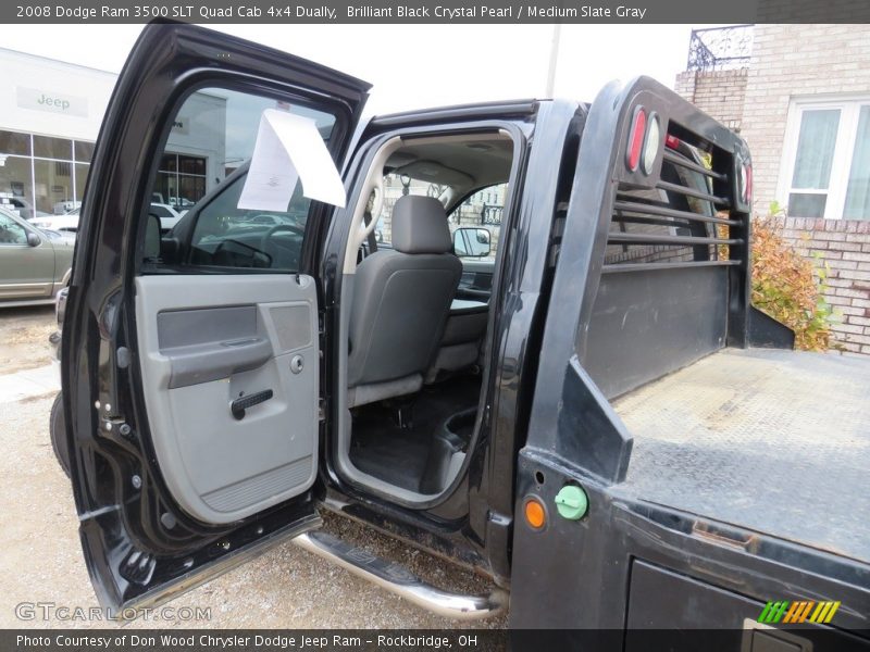 Brilliant Black Crystal Pearl / Medium Slate Gray 2008 Dodge Ram 3500 SLT Quad Cab 4x4 Dually