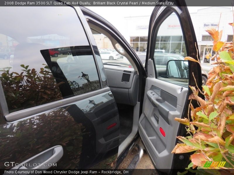 Brilliant Black Crystal Pearl / Medium Slate Gray 2008 Dodge Ram 3500 SLT Quad Cab 4x4 Dually