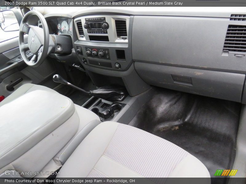 Brilliant Black Crystal Pearl / Medium Slate Gray 2008 Dodge Ram 3500 SLT Quad Cab 4x4 Dually