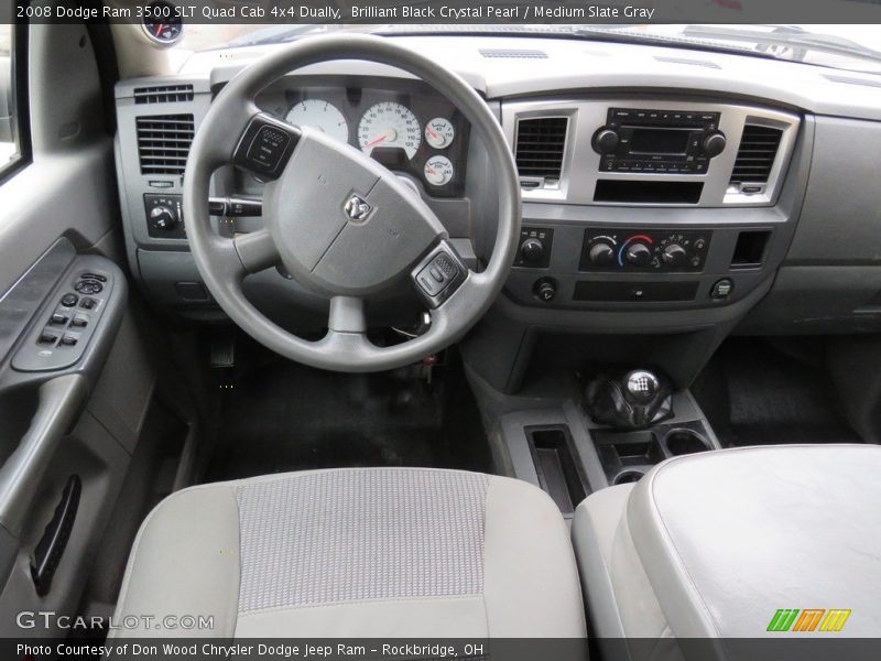 Brilliant Black Crystal Pearl / Medium Slate Gray 2008 Dodge Ram 3500 SLT Quad Cab 4x4 Dually