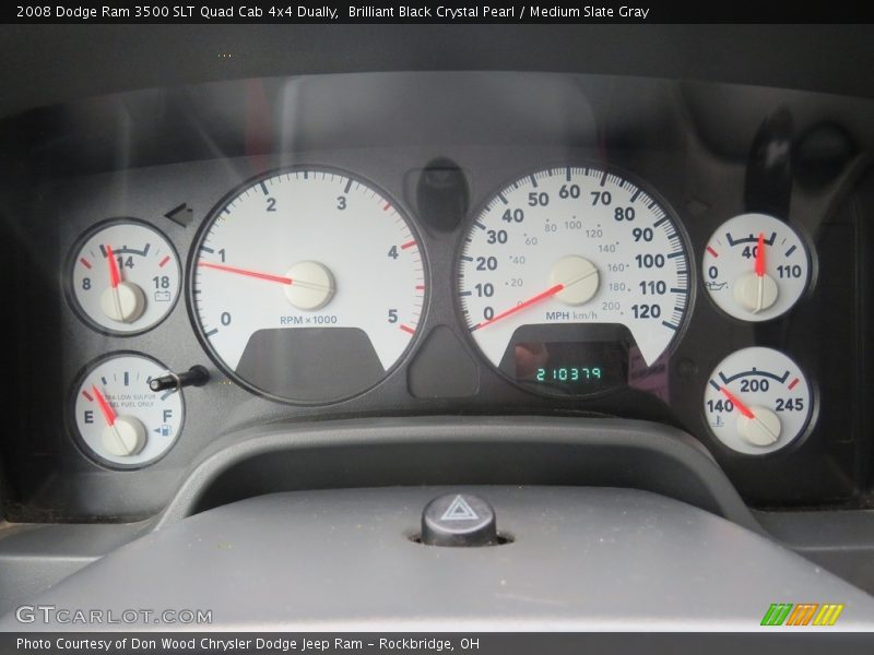 Brilliant Black Crystal Pearl / Medium Slate Gray 2008 Dodge Ram 3500 SLT Quad Cab 4x4 Dually