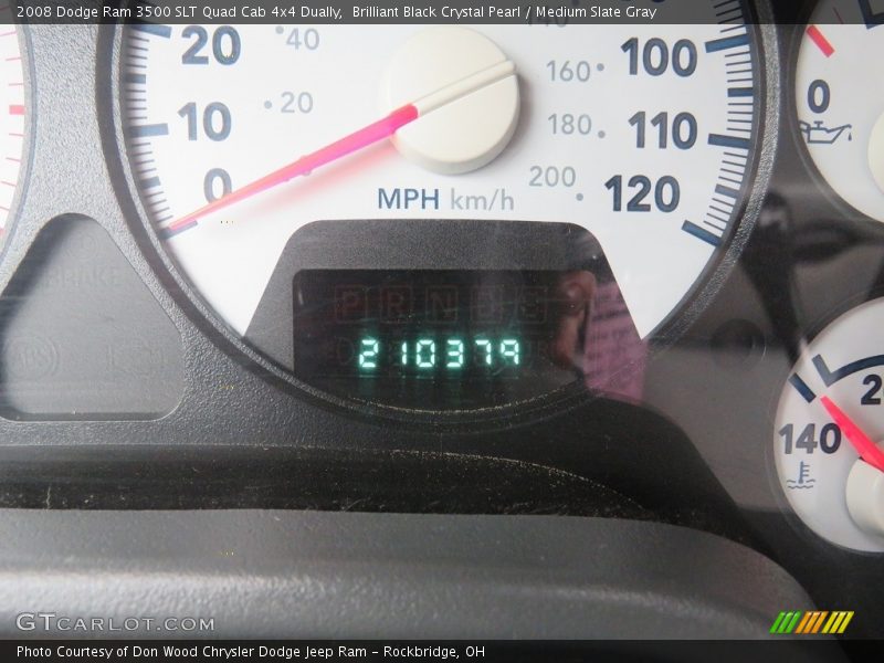 Brilliant Black Crystal Pearl / Medium Slate Gray 2008 Dodge Ram 3500 SLT Quad Cab 4x4 Dually