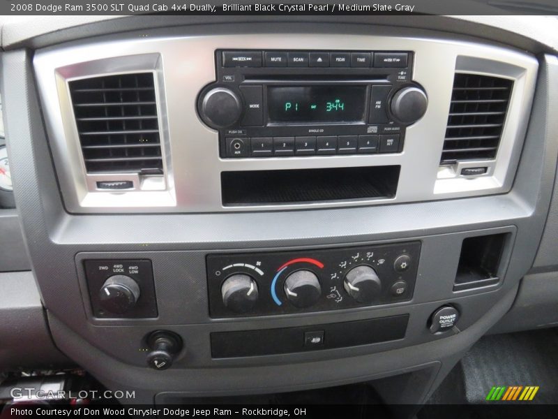 Brilliant Black Crystal Pearl / Medium Slate Gray 2008 Dodge Ram 3500 SLT Quad Cab 4x4 Dually
