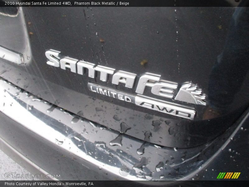 Phantom Black Metallic / Beige 2010 Hyundai Santa Fe Limited 4WD