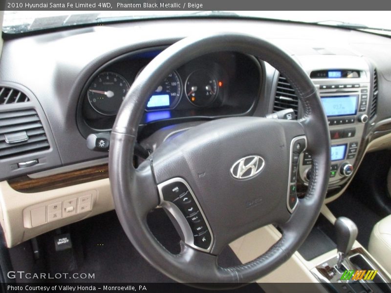 Phantom Black Metallic / Beige 2010 Hyundai Santa Fe Limited 4WD
