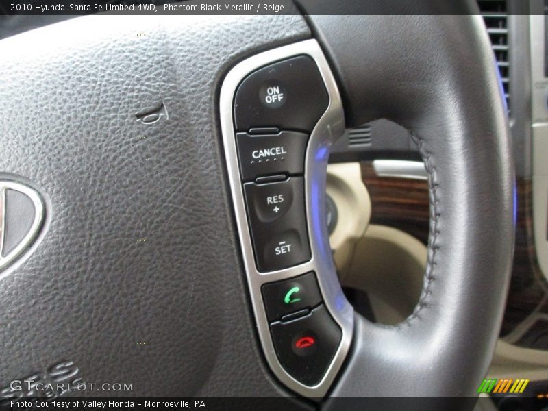 Phantom Black Metallic / Beige 2010 Hyundai Santa Fe Limited 4WD