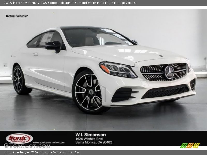 designo Diamond White Metallic / Silk Beige/Black 2019 Mercedes-Benz C 300 Coupe