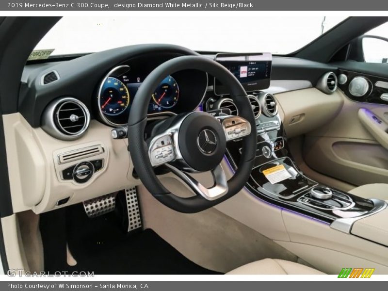 designo Diamond White Metallic / Silk Beige/Black 2019 Mercedes-Benz C 300 Coupe