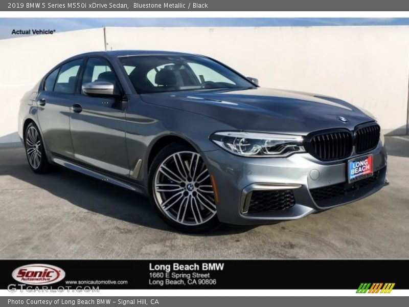 Bluestone Metallic / Black 2019 BMW 5 Series M550i xDrive Sedan