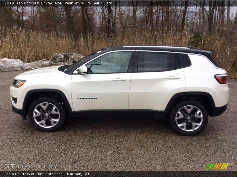 Pearl White Tri–Coat / Black 2019 Jeep Compass Limited 4x4