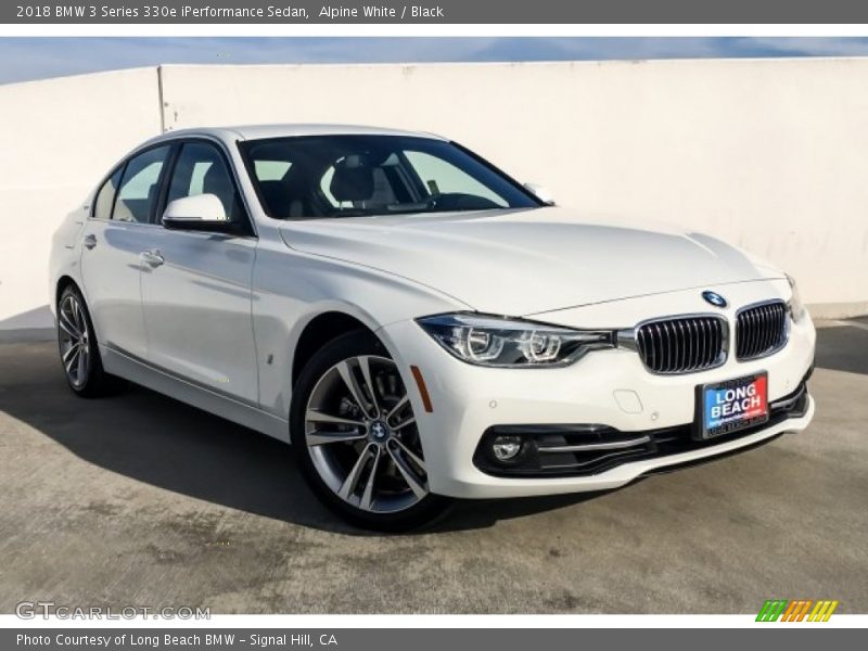 Alpine White / Black 2018 BMW 3 Series 330e iPerformance Sedan