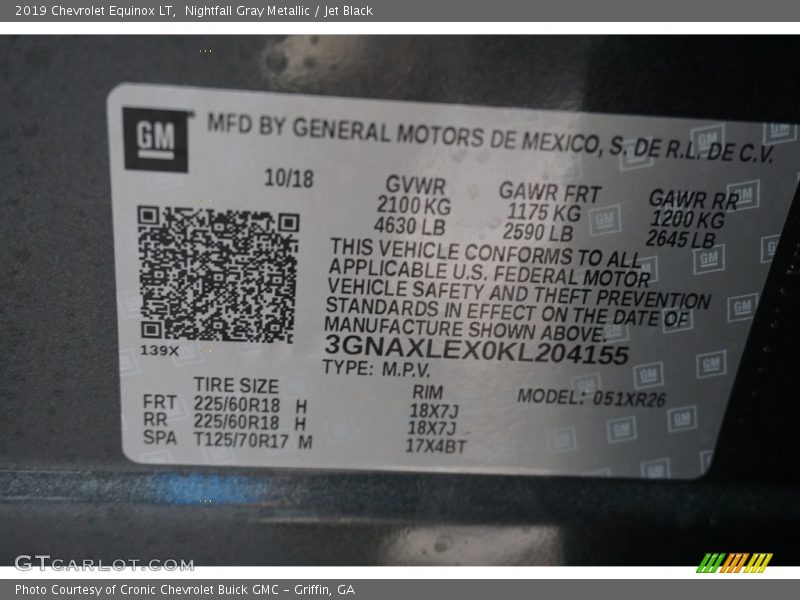 Nightfall Gray Metallic / Jet Black 2019 Chevrolet Equinox LT