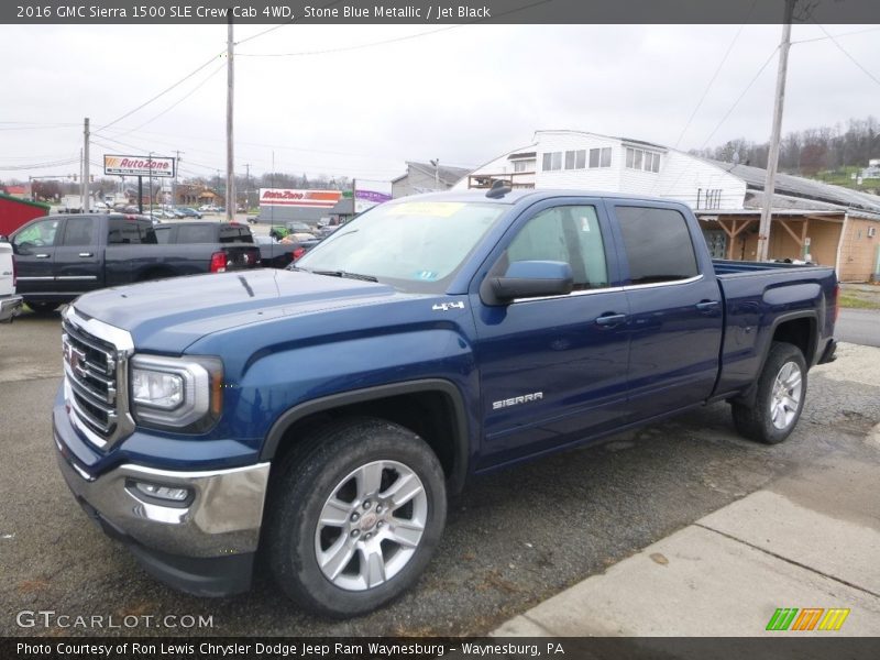 Stone Blue Metallic / Jet Black 2016 GMC Sierra 1500 SLE Crew Cab 4WD