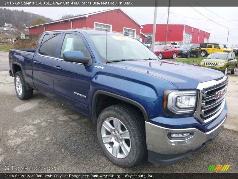 Stone Blue Metallic / Jet Black 2016 GMC Sierra 1500 SLE Crew Cab 4WD
