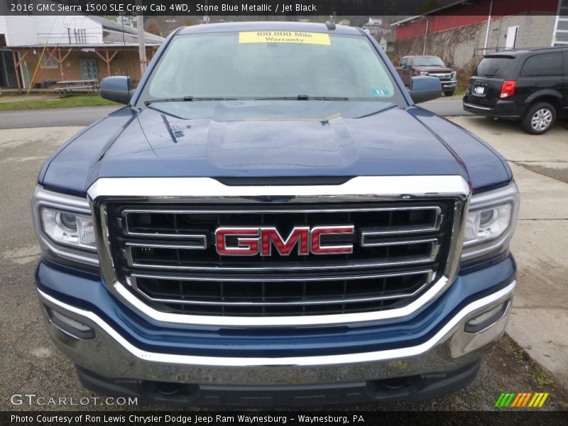 Stone Blue Metallic / Jet Black 2016 GMC Sierra 1500 SLE Crew Cab 4WD