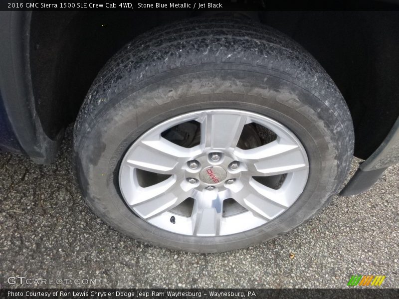 Stone Blue Metallic / Jet Black 2016 GMC Sierra 1500 SLE Crew Cab 4WD