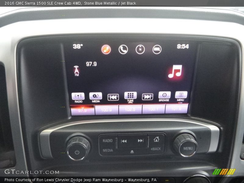 Stone Blue Metallic / Jet Black 2016 GMC Sierra 1500 SLE Crew Cab 4WD