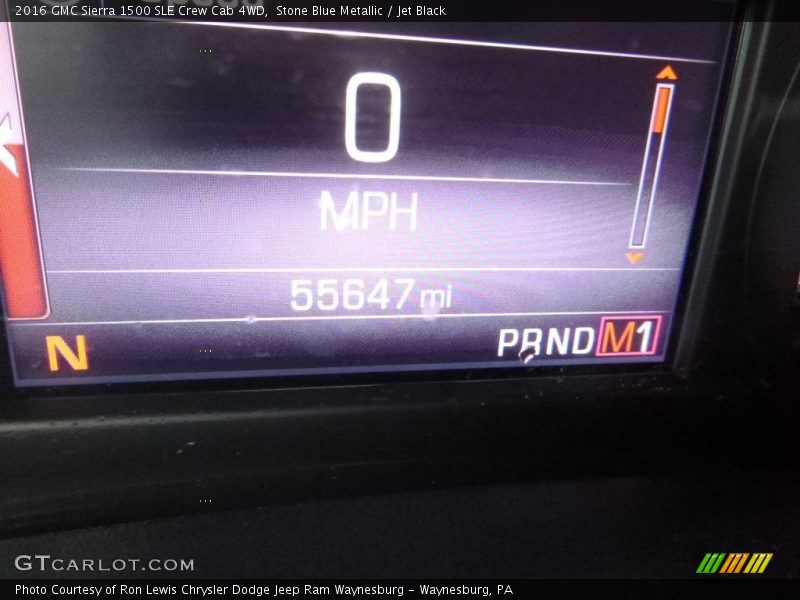 Stone Blue Metallic / Jet Black 2016 GMC Sierra 1500 SLE Crew Cab 4WD