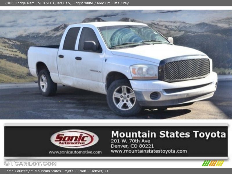 Bright White / Medium Slate Gray 2006 Dodge Ram 1500 SLT Quad Cab