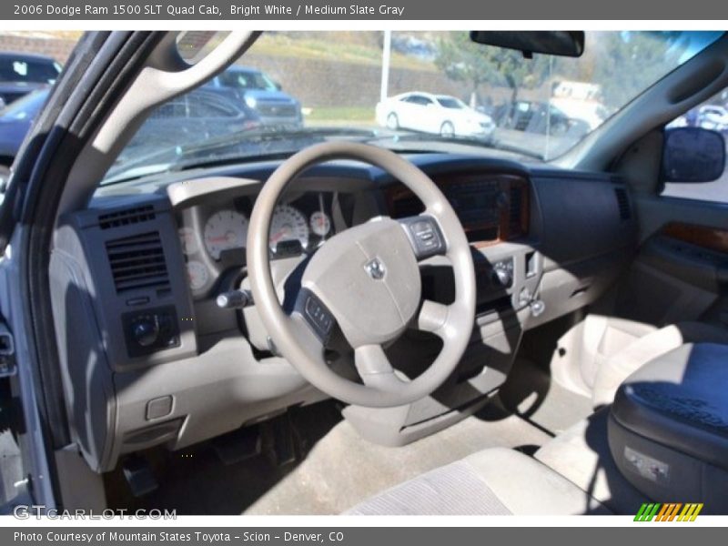 Bright White / Medium Slate Gray 2006 Dodge Ram 1500 SLT Quad Cab