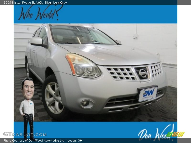 Silver Ice / Gray 2009 Nissan Rogue SL AWD