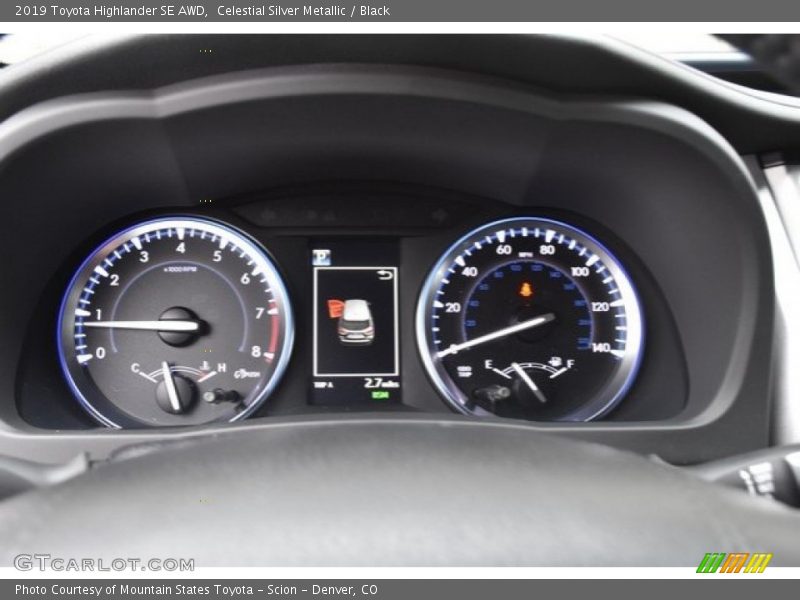Celestial Silver Metallic / Black 2019 Toyota Highlander SE AWD