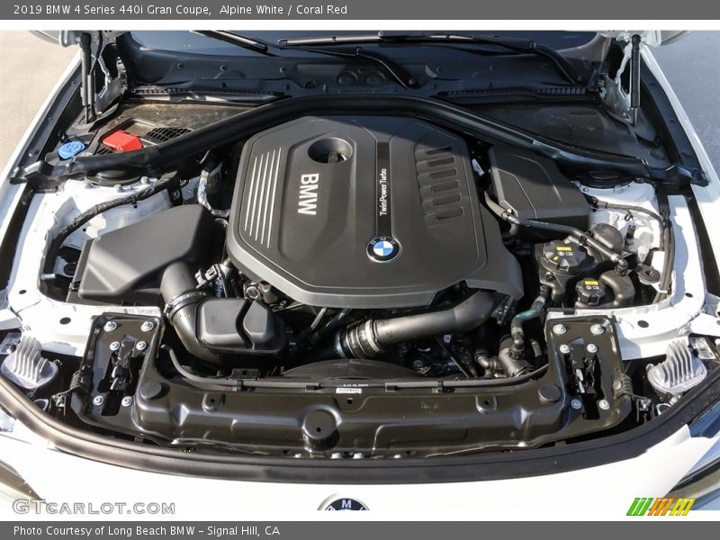 Alpine White / Coral Red 2019 BMW 4 Series 440i Gran Coupe