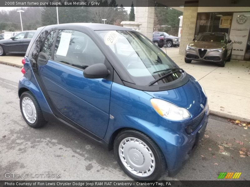 Blue Metallic / Grey 2008 Smart fortwo pure coupe
