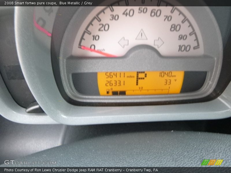 Blue Metallic / Grey 2008 Smart fortwo pure coupe