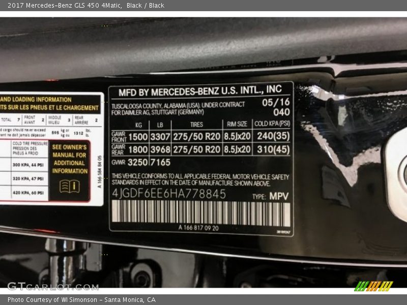 Black / Black 2017 Mercedes-Benz GLS 450 4Matic